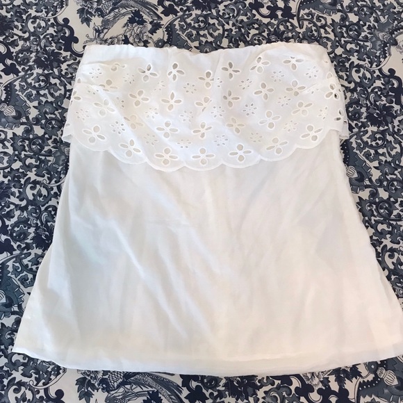 J. Crew White Eyelet Strapless Top — Size 4 in Excellent Condition - Picture 1 of 3